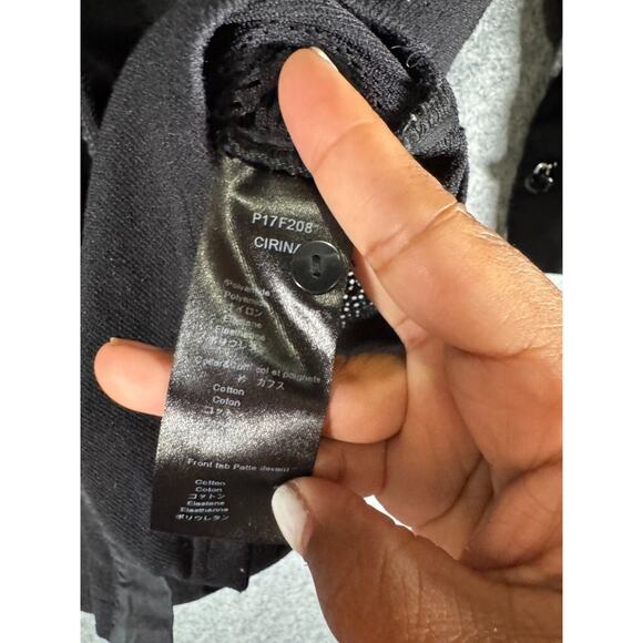 Anne Fontaine Blouse Women 42 (4-6) Black Collar Mesh Button Front Quiet Lux - Picture 3 of 7